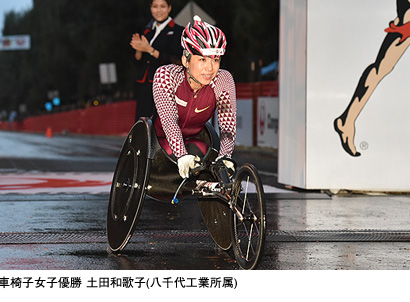 車椅子女子優勝 土田和歌子(八千代工業所属)